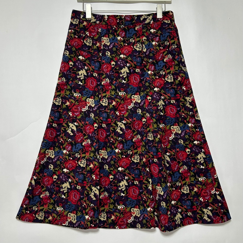 Christopher & Banks A-Line Skirt Women 6 Multicolor Floral Midi Cottagecore